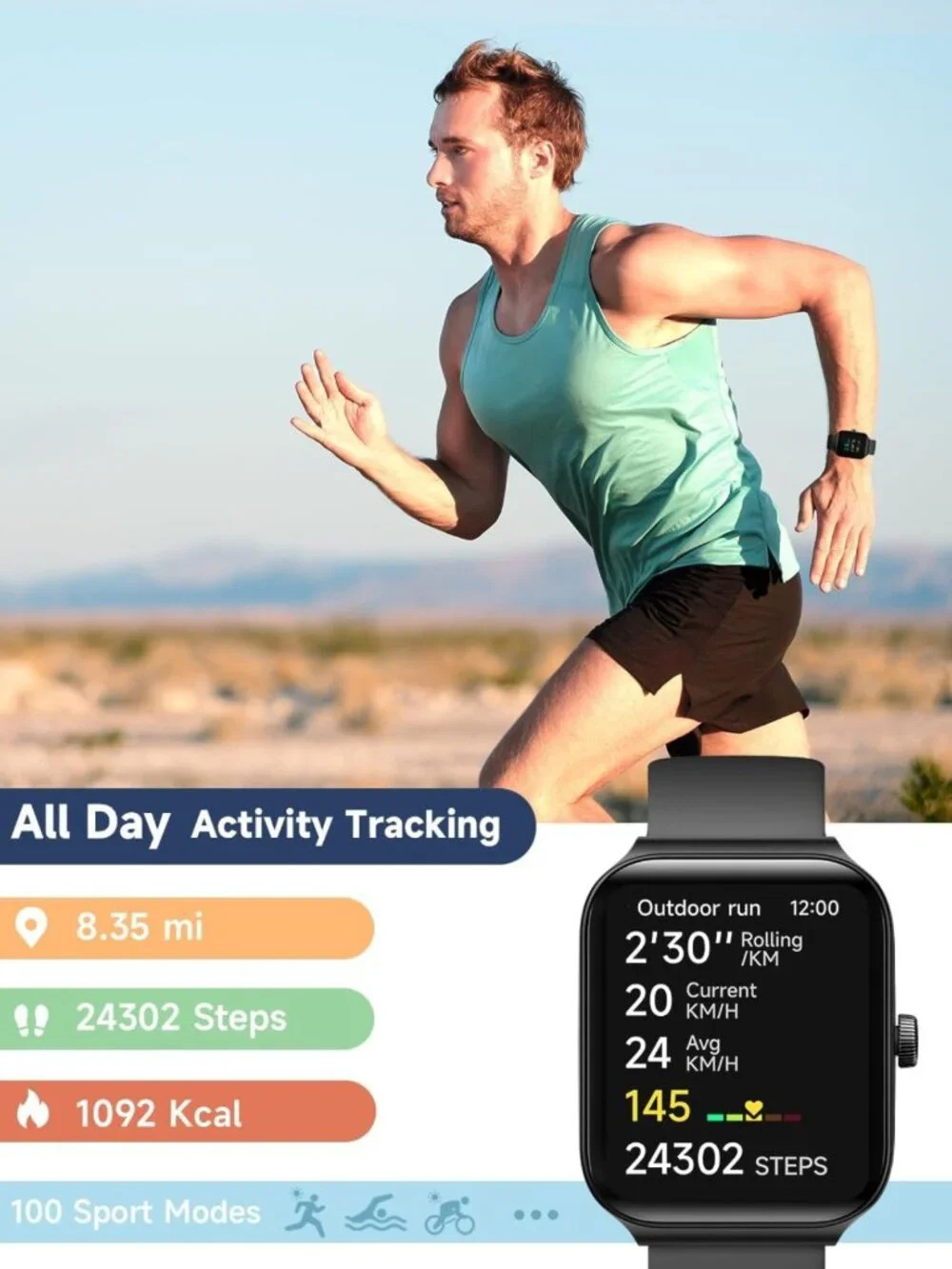 1.95” Smart Fitness Watch with Alexa for Men & Women - Compatible with
